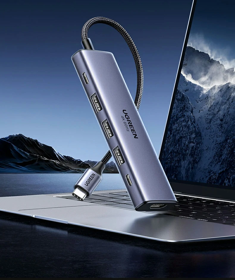 4k@60hz高清投屏 - 画面流畅细腻,适配多屏办公与影音娱乐 hdmi 4k@60hz输出接口特写,支持hdmi2.0协议