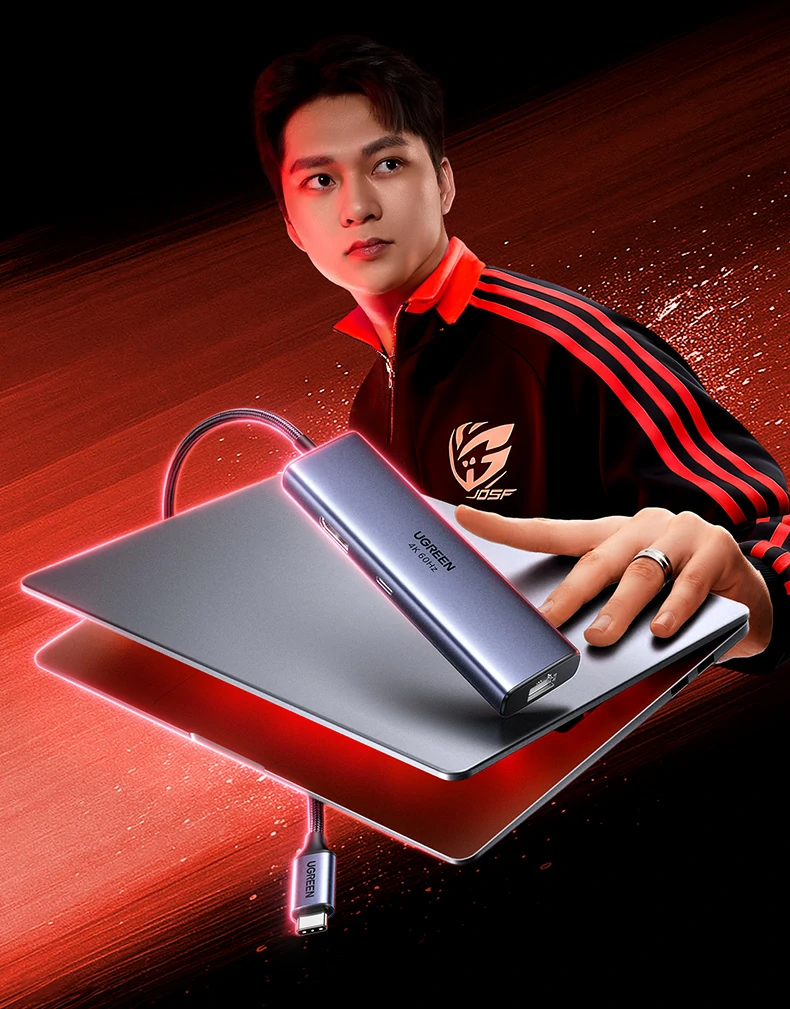 4k@60hz dp1.4输出 - 视频剪辑与影音娱乐更流畅 绿联cm512-75643 dp接口特写,支持4k@60hz高清输出