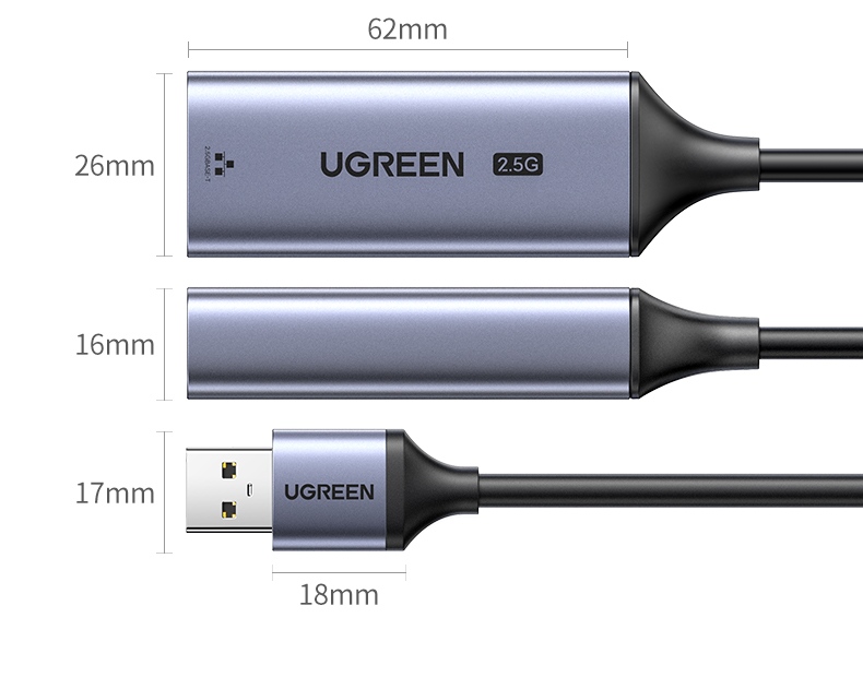 绿联2.5g网卡 铝合金材质 耐用抗摔设计