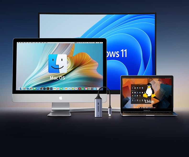 绿联2.5g有线网卡 铝合金材质 耐用抗摔设计