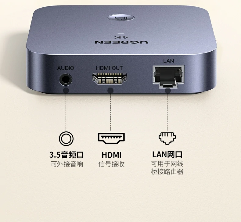 高清画质还原 绿联投屏器色彩饱满无失真 高清画质还原 绿联投屏器色彩饱满无失真