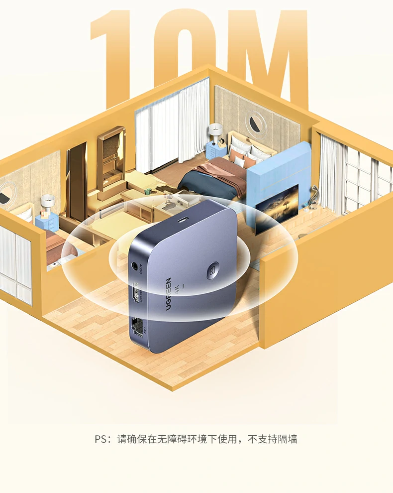 抗干扰能力强 绿联投屏器复杂环境稳定传输 抗干扰能力强 绿联投屏器复杂环境稳定传输