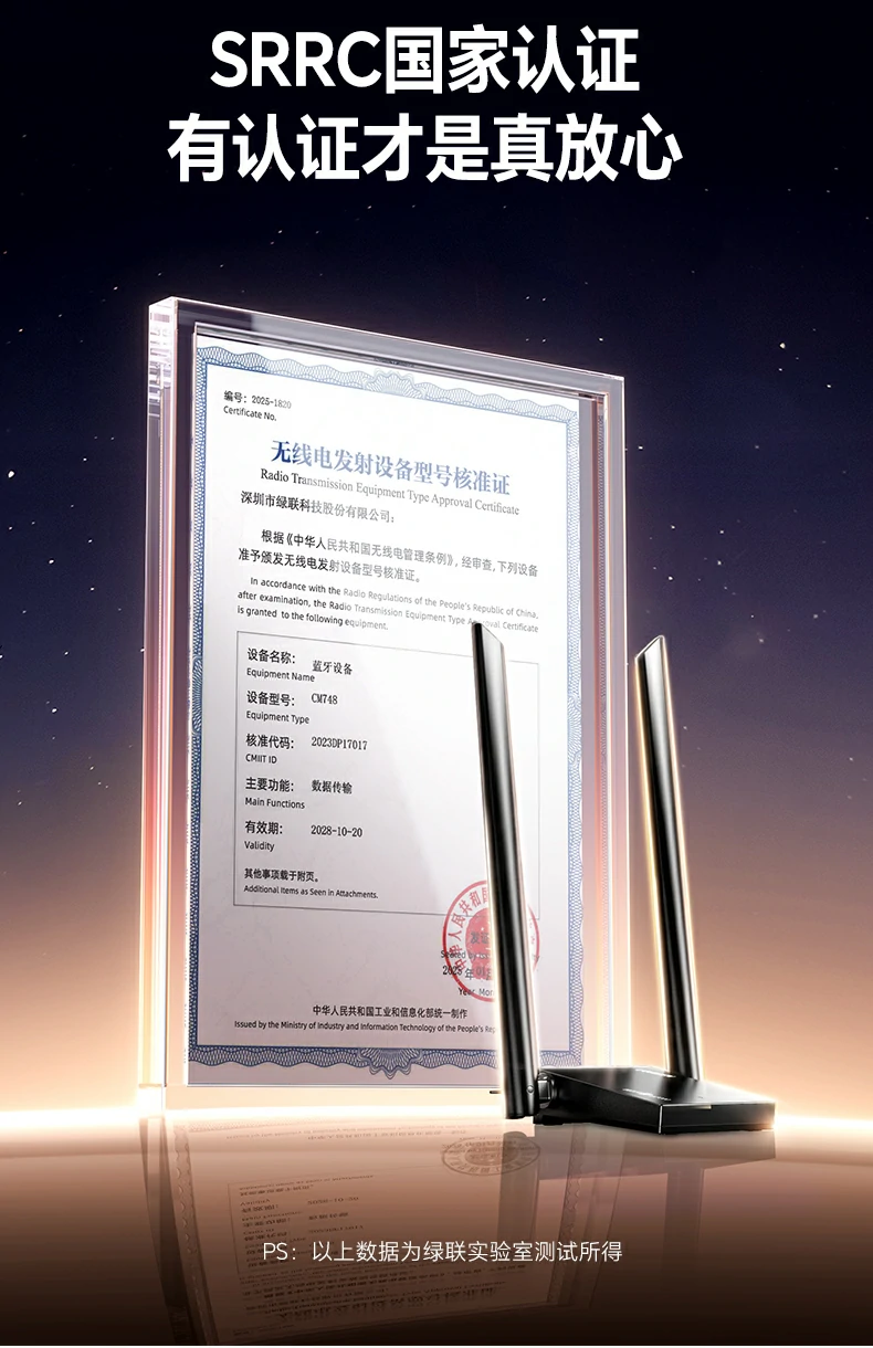 绿联cm787-75917 - 满血ax3000无线网卡,为高速网络而生 绿联cm787产品核心卖点总结图:满血wifi6 双频 双天线 twt mu-mimo