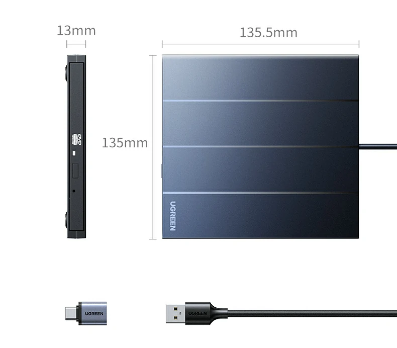 绿联cm837开箱内容：光驱 双接口线 说明书 保修卡