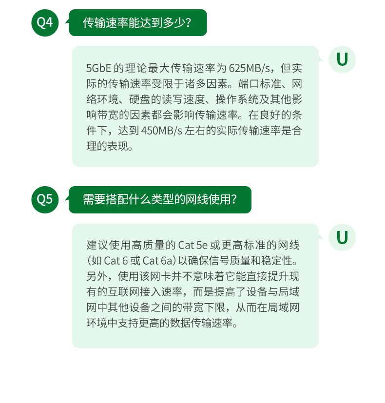 绿联5gbe网卡 20cm线长 移动办公便携首选