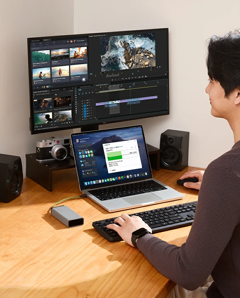 绿联cm856-85098收纳读卡器高阶芯片标识展示