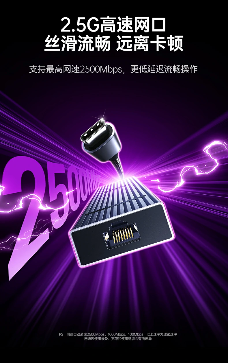 绿联cm880-95501 2.5g网口2500mbps高速网络