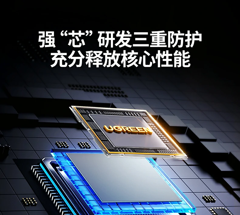 ugreen绿联-更专业更安心的数码品牌 绿联扩展坞接口布局展示,便捷插拔设计