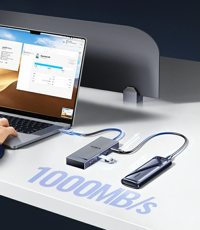 绿联cm886沟壑合金外壳散热结构细节