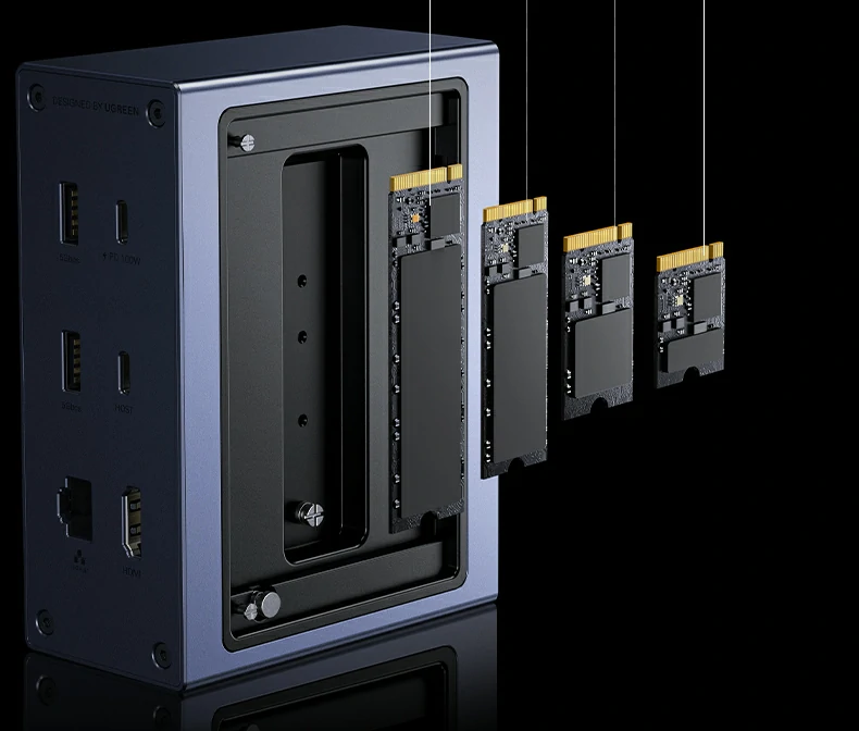 扩展坞背面散热孔展示，高效散热