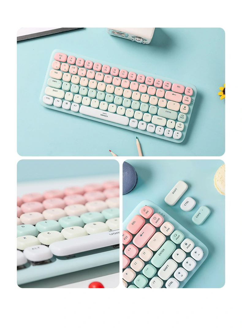 绿联ku101矮茶轴特写，3.5mm短键程带来轻盈快速触发体验