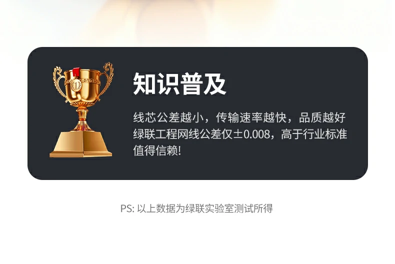 绿联nw330六类工程网线5gbps传输速率标识