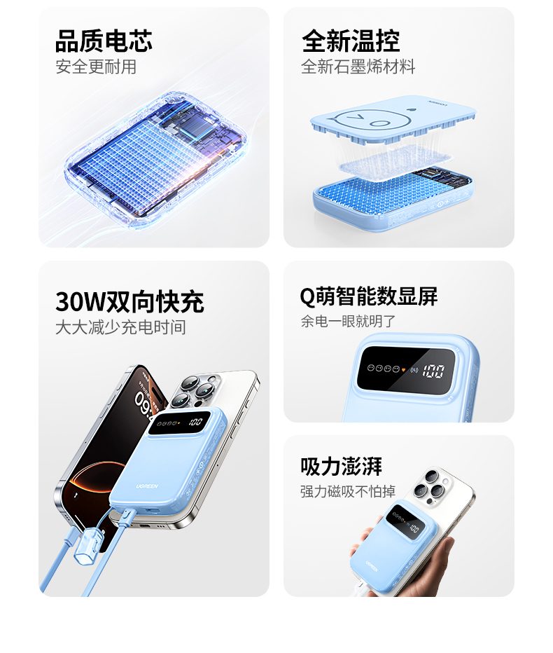 绿联pb575 内置17颗n52磁芯 磁吸力提升1.6倍 绿联pb575 内置17颗n52磁芯 磁吸力提升1.6倍