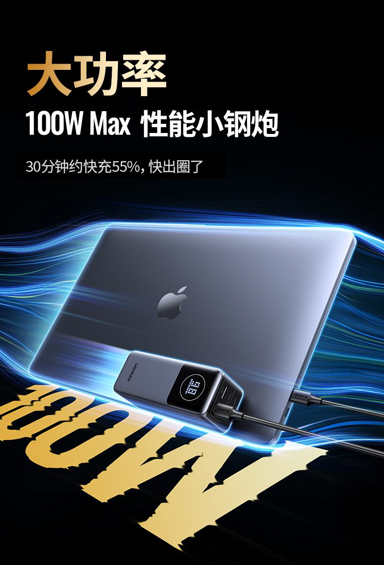 支持pd3.1快充协议 100w大功率输出 支持pd3.1快充协议 100w大功率输出