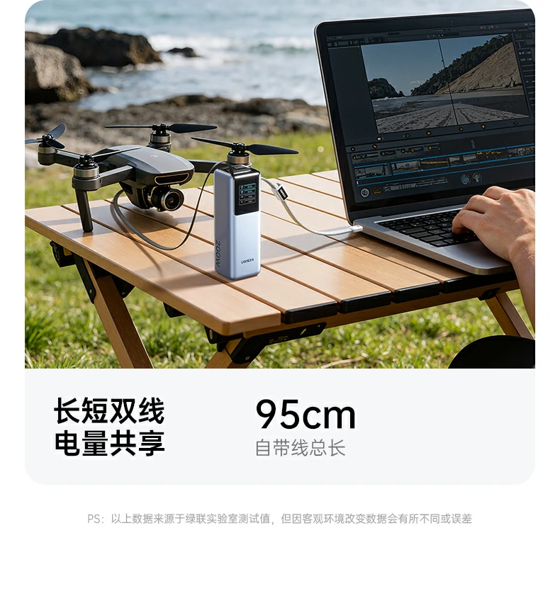 四重控温 - ai智能监控 3100mm²航天级散热片,低温快充 绿联pb728 四重控温技术示意图:ai监控 散热片布局