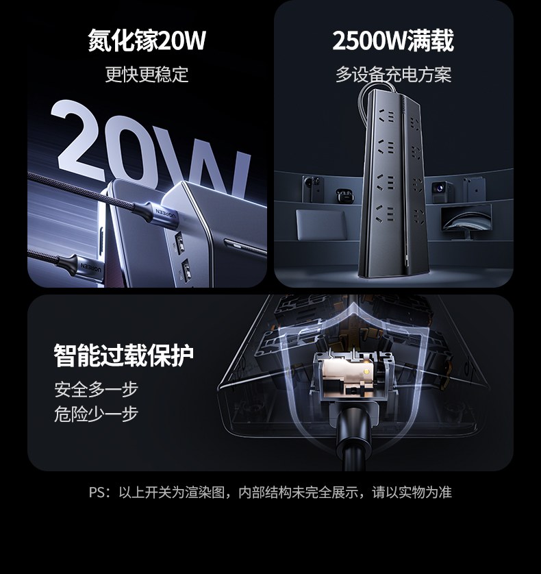 绿联t820 桌面充电站 办公家庭适用