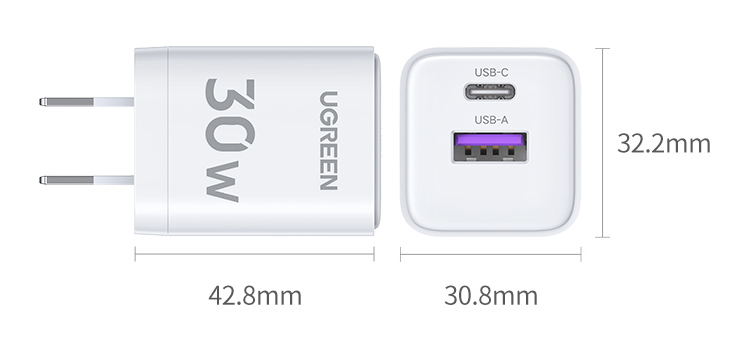 绿联x236快充头适用于苹果华为小米等多品牌设备