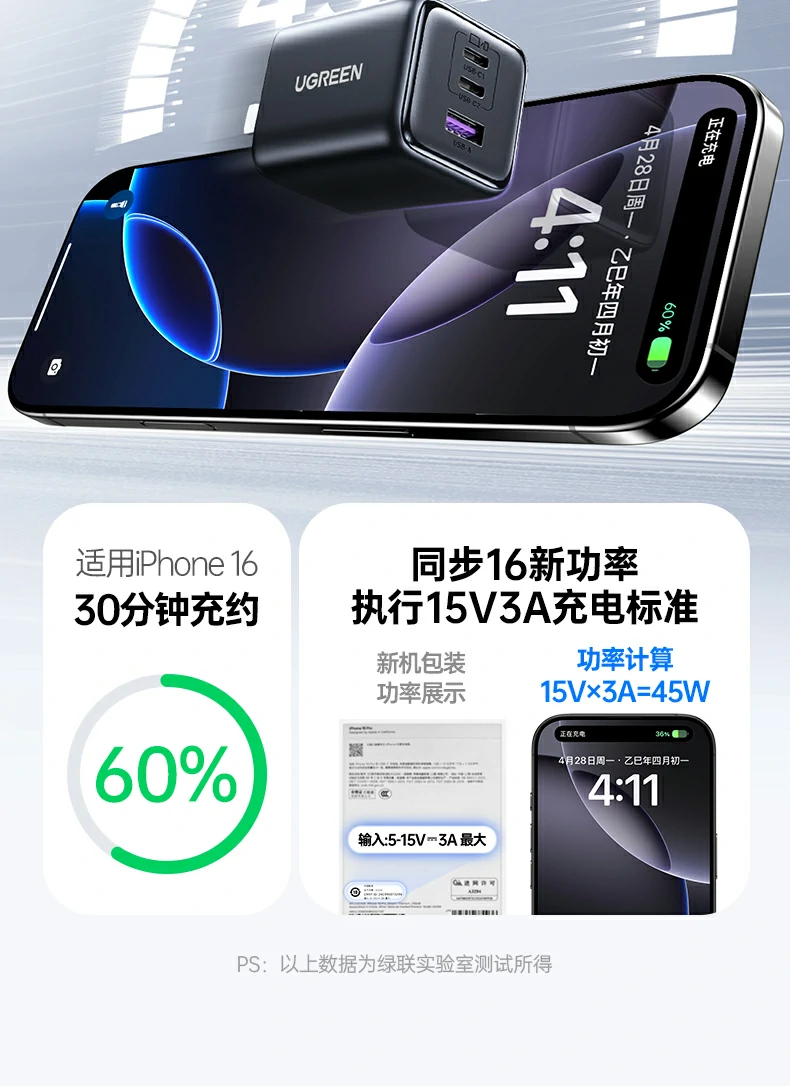 绿联x527充电器采用thermalguard智能温控系统