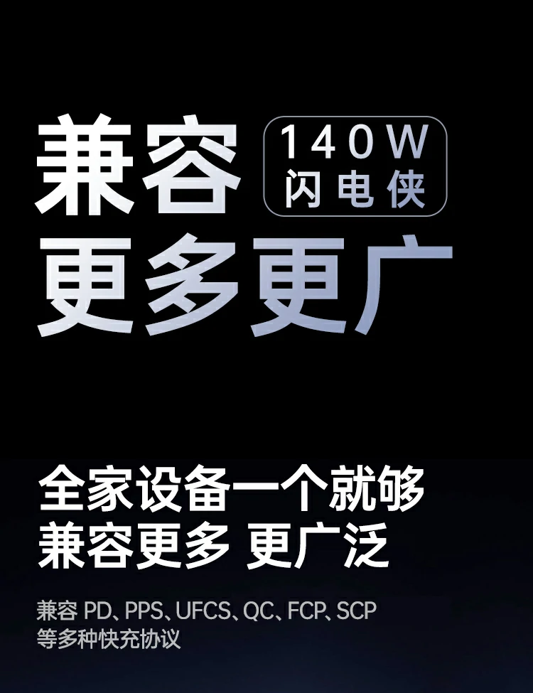 绿联x569氮化镓充电器兼容pd qc scp等快充协议