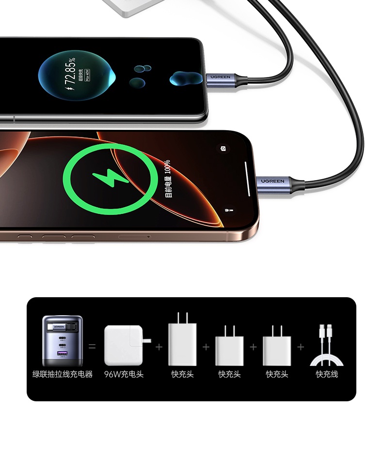 绿联氮化镓快充头稳定供电兼容性强