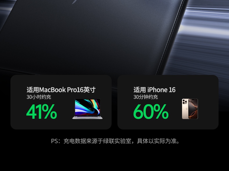 绿联x606支持pd3.0快充协议高效输出