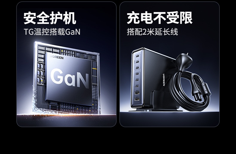 智能温控系统 防过充保护 绿联氮化镓充电器安全不伤设备 智能温控系统 防过充保护 绿联氮化镓充电器安全不伤设备